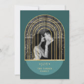 ゴールデンアーチ |深いグリーンクリスマスフォト シーズンカード (正面)