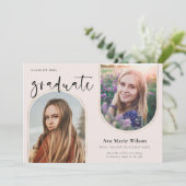 ゴールデンアーチ |赤面写真の書道の卒業 招待状 (スタンド正面)