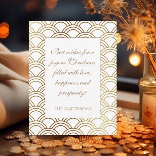 ゴールデンアートデコパターンクリスマスカード シーズンカード