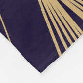 ゴールデンアートデコパターン。シームレスダークブルー フリースブランケット (角)