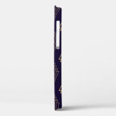 ゴールデンアートデコパターン。シームレスダークブルー Case-Mate iPhoneケース (裏面 / 左)