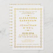 ゴールデンアールデコ結婚式招待状 招待状 (正面/裏面)