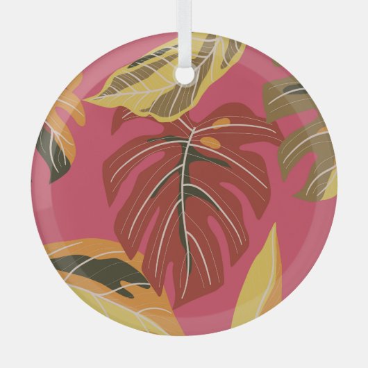 ゴールデンアールデコ自然壁紙 ガラスオーナメント (正面)