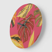 ゴールデンアールデコ自然壁紙 ラージ壁時計 (傾斜)