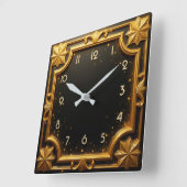ゴールデンアールデコ スクエア壁時計 (傾斜)