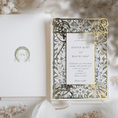 ゴールデンアールヌーボーエレガンス結婚ズ 箔招待状