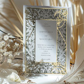 ゴールデンアールヌーボーエレガンス結婚ズ 箔招待状