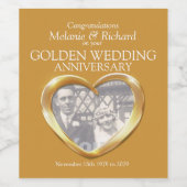 ゴールデンア結婚ニバーサリーカスタムワインラベル ワインラベル (シングルラベル)