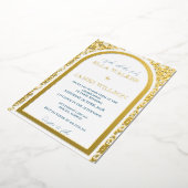 ゴールデンア結婚ーチレ無地のガル 箔招待状 (回転した状態)