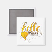 ゴールデンイエローとブラウンハローハニー マグネット (正面/裏面)