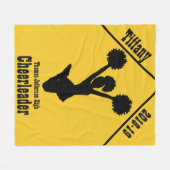 ゴールデンイエローとブラックチアリーダーフリースブランケット フリースブランケット (正面(横))