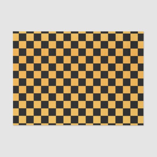 ゴールデンイエローとブラックチェック 薄葉紙 (正面)