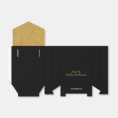 ゴールデンイエローとブラック結婚式の引き出物ギフトボックス フェイバーボックス (折り畳みなし)