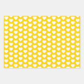 ゴールデンイエローとホワイトハート ラッピングペーパーシート (正面2)