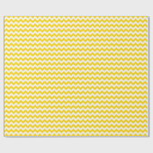 ゴールデンイエローとホワイトミディアムシェブロン ラッピングペーパー (フラット)