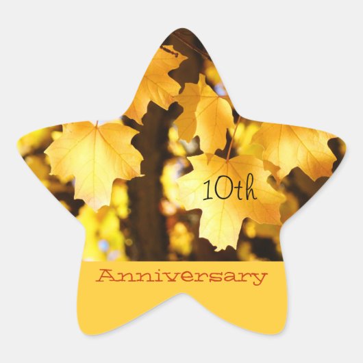 ゴールデンイエローのシール葉付け 星シール (正面)