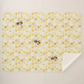 ゴールデンイエローのハニカムバースデー シェルパブランケット (正面(横))