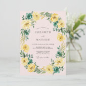 ゴールデンイエローの植物園の至福のウェディング 招待状 (スタンド正面)