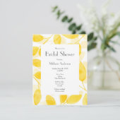 ゴールデンイエローの水彩画の葉 招待状 (スタンド正面)