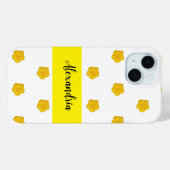 ゴールデンイエローの野の花の写真入り名前 Case-Mate iPhoneケース (裏面 (横))