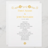 ゴールデンイエローアンドホワイトフローラ結婚式 プログラム (正面/裏面)