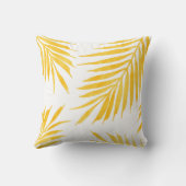 ゴールデンイエローウォーターカラーパームの葉 クッション (裏面)