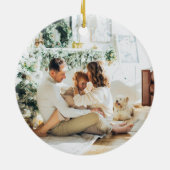 ゴールデンイエローウォーターカラーボウファミリーフォト セラミックオーナメント (裏面)