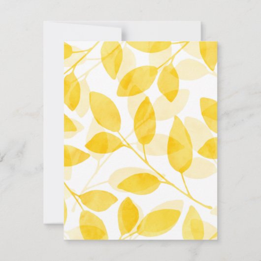 ゴールデンイエローウォーター色葉の 招待状 (裏面)