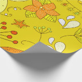 ゴールデンイエロークリスマスギフトラッピング紙 ラッピングペーパー (角)