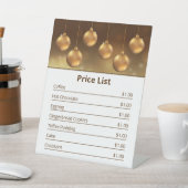 ゴールデンイエロークリスマスバウブルの価格表 台座サイン (インサイチュ)