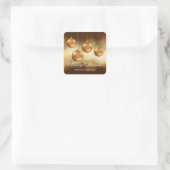 ゴールデンイエロークリスマスボーカスタムブル文字 スクエアシール (バッグ)