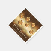 ゴールデンイエロークリスマスボーカスタムブル文字 スタンダードカクテルナプキン (角)