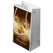 ゴールデンイエロークリスマスボーカスタムブル文字 スモールペーパーバッグ (裏面アングル)