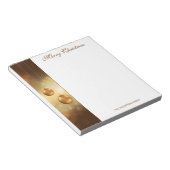 ゴールデンイエロークリスマスボーカスタムブル文字 ノートパッド (アングル)