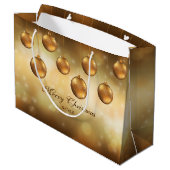 ゴールデンイエロークリスマスボーカスタムブル文字 ラージペーパーバッグ (裏面アングル)