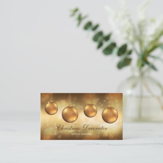 ゴールデンイエロークリスマスボーブルオンイエロー《写真》ぼけ味 名刺 (スタンド正面)