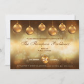 ゴールデンイエロークリスマスボーブルクリスマスパーティー 招待状 (裏面)