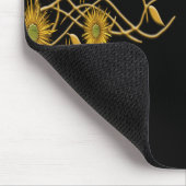 ゴールデンイエローグランジフラワーとつる植物 マウスパッド (コーナー)