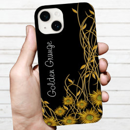 ゴールデンイエローグランジフラワーズつる植物カスタム Case-Mate iPhone 14ケース