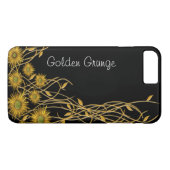 ゴールデンイエローグランジフラワーズつる植物カスタム Case-Mate iPhoneケース (裏面(横))