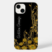 ゴールデンイエローグランジフラワーズつる植物カスタム Case-Mate iPhoneケース (裏面)
