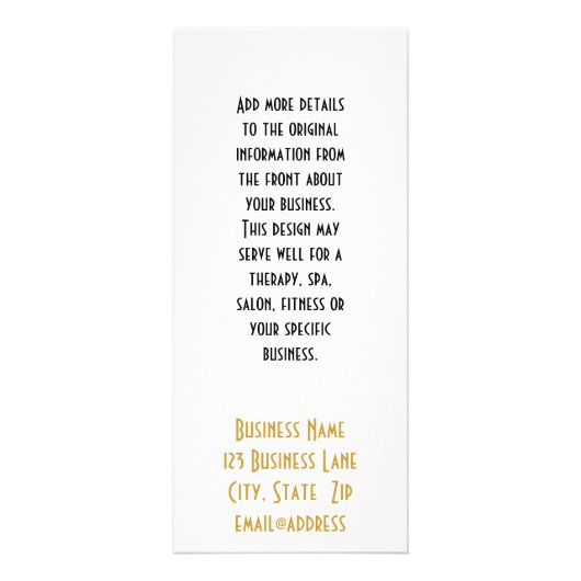 ゴールデンイエローグランジフラワー&つる植物 ラックカード (裏面)