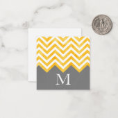 ゴールデンイエローグレーシェブロンカラーブロック ノートカード (正面/裏面インサイチュ)