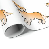 ゴールデンイエローゴールデンレトリバー漫画の犬のパターン ラッピングペーパー (ロールコーナー)