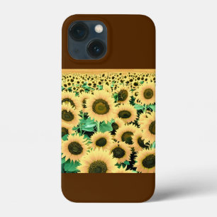 ゴールデンイエローサンフラワーフィールド iPhone 13 MINIケース