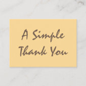 ゴールデンイエローシンプルスクリプトサンキュー 名刺 (正面)
