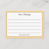 ゴールデンイエローシンプルスクリプトサンキュー 名刺 (裏面)