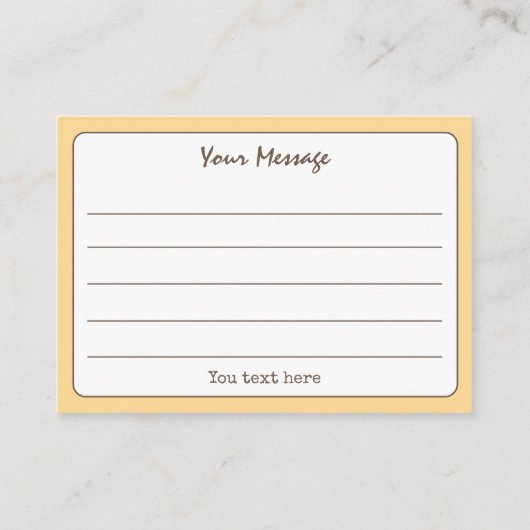 ゴールデンイエローシンプルスクリプトサンキュー 名刺 (裏面)