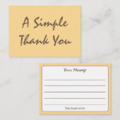 ゴールデンイエローシンプルスクリプトサンキュー 名刺 (正面/裏面)