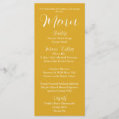 ゴールデンイエローシンプルスタイル結婚ズディナー メニュー (正面)